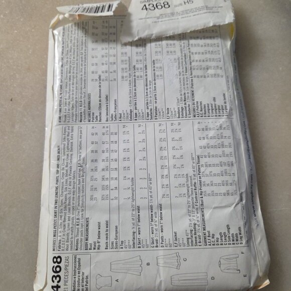 Simplicity Threads 4368 Skirt Pants Top Jacket P5  12-20 UNCUT FF Sewing Pattern - Picture 6 of 8